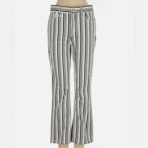 BDG white and black striped flare jeans